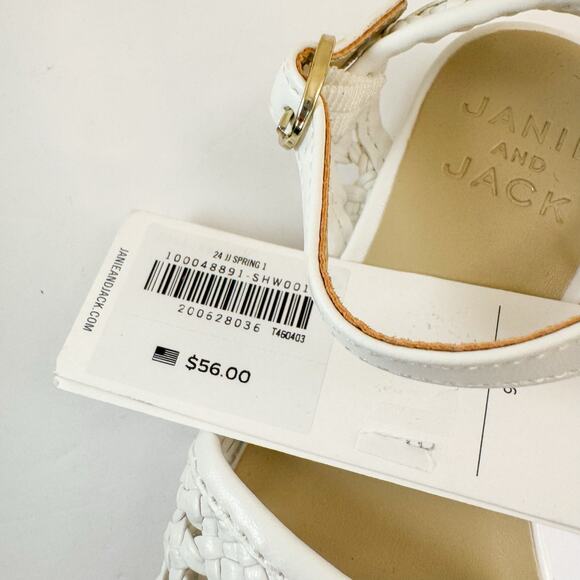 Janie‎ And Jack Woven Sandals SIZE 6T White Toddler Girls - Picture 3 of 6